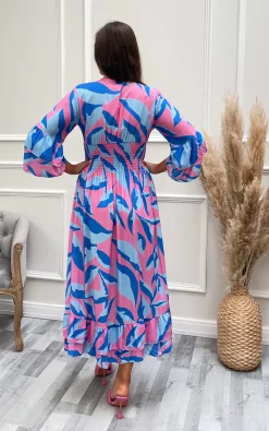 Discount ⌛ IKRUSH Mila Printed Maxi 👗 Dress In Blue ⌛ -Alie Street Shop IMG 9097