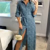 Deals 😀 Izabel London Teal Ditsy Print 3/4 Sleeve 👕 Shirt 👗 Dress 🥰 -Alie Street Shop Izabel Sasha 07 09 202230