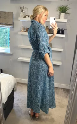 Deals 😀 Izabel London Teal Ditsy Print 3/4 Sleeve 👕 Shirt 👗 Dress 🥰 -Alie Street Shop Izabel Sasha 07 09 202234