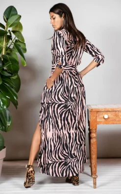 Deals 🎉 Dancing Leopard Dove 👗 Dress In Blush Zebra 🎉 -Alie Street Shop JeremyRice DL Final JAG 4823