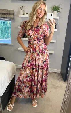 Best Sale 🎉 Jolie Moi Akayla Printed Jersey Maxi 👗 Dress, Orange Multi ⭐