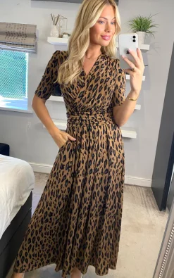 Best deal 👍 Jolie Moi Akayla Printed Jersey Maxi 👗 Dress, Brown Animal 🛒 -Alie Street Shop JolieMoi Sasha 11 08 2262