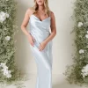 Outlet 😉 Pretty Lavish Keisha Maxi Bridesmaid 👗 Dress Matte Ice Blue 🔥 -Alie Street Shop KESHIA SATIN BLUE 3681