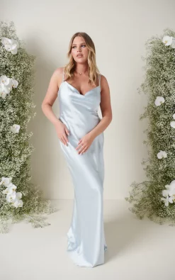 Outlet π Pretty Lavish Keisha Maxi Bridesmaid π Dress Matte Ice Blue π₯