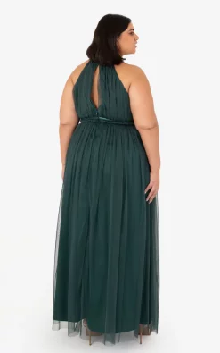 Best deal 👏 Anaya With Love Recycled Curve Emerald Halter Neck Maxi 👗 Dress 🎁 -Alie Street Shop PL4 2254 2
