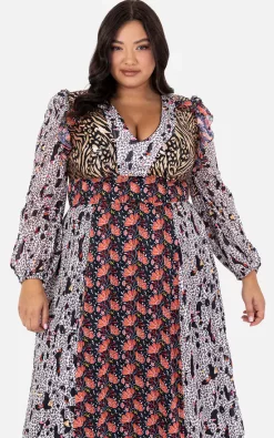 Promo ⌛ Lovedrobe Curve Mixed Print Maxi 👗 Dress ⭐ -Alie Street Shop PL5 01056 2