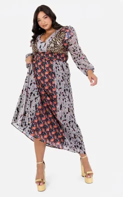 Promo β Lovedrobe Curve Mixed Print Maxi π Dress β