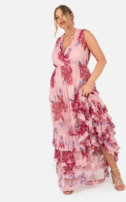 Promo π Anaya With Love Curve Recycled Sleeveless Floral Maxi π Dress With Ruffle Detail π₯