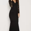 Budget 😉 Honor Gold Savannah Black Lace Maxi 👗 Dress With Fishtail With Long Sleeves ⌛ -Alie Street Shop SAV MAXI BLACK FRONT WEB