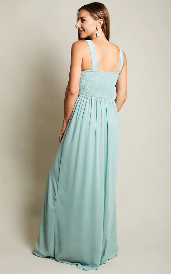 Buy β¨ KRISP Pleated Front Sage Green Chiffon Maxi π Dress π 5 Buy β¨ KRISP Pleated Front Sage Green Chiffon Maxi π Dress π - Image 3
