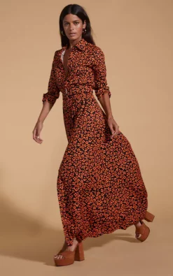 Best reviews of 😍 Dancing Leopard Dove 👗 Dress In Orange On Black Leopard 💯 -Alie Street Shop Sarah DOVE DRESS IN ORANGE ON BLACK LEOPARD 4