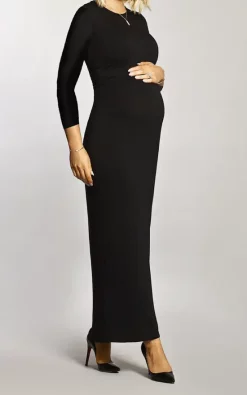 Best Sale π Want That Trend Maternity Maternity Black Tube Long Sleeve Maxi π Dress β