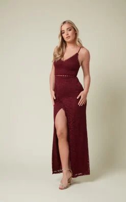 Buy βοΈ Skirt And Stiletto Lace Maxi π Dress With Front Slit In Wine β 7 Buy βοΈ Skirt And Stiletto Lace Maxi π Dress With Front Slit In Wine β -Alie Street Shop Skirt and Stiletto 4455
