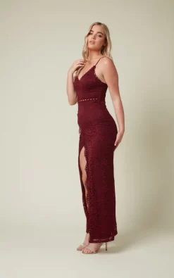 Buy βοΈ Skirt And Stiletto Lace Maxi π Dress With Front Slit In Wine β 8 Buy βοΈ Skirt And Stiletto Lace Maxi π Dress With Front Slit In Wine β -Alie Street Shop Skirt and Stiletto 4461