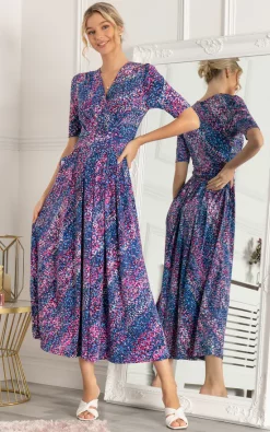 Deals π Jolie Moi Josie Animal Print Maxi π Dress, Blue Multi π