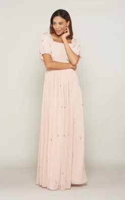 Promo 🔥 Frock & Frill Valeriana Embellished Maxi 👗 Dress With Puffed Sleeves 😍