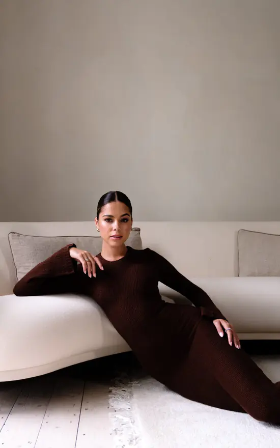 Hot Sale β Pretty Lavish Francoise Fringed Knit Maxi π Dress Brown π 6 Hot Sale β Pretty Lavish Francoise Fringed Knit Maxi π Dress Brown π - Image 4