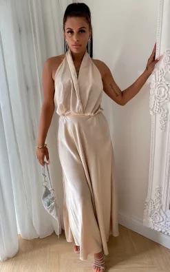 Hot Sale 👏 The Fashion Bible Champagne Satin Backless Maxi 👗 Dress ❤️ -Alie Street Shop image d3d72301 3faf 40d0 a786 837592855a4e