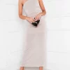 Brand new 😍 IKRUSH Naomi One Shoulder Bodycon Maxi 👗 Dress In Beige 🧨