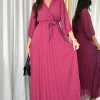 Discount 💯 IKRUSH Rebeca Pleated Wrap Front Maxi Dres In Mauve 🥰 -Alie Street Shop image download 27