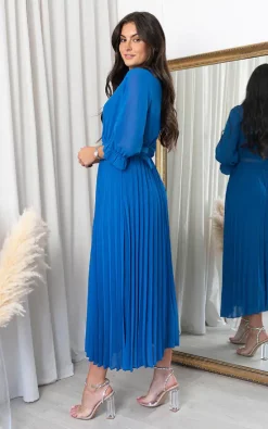 Cheap ❤️ IKRUSH Fatima Pleated Maxi 👗 Dress With Belt Detail In Royal 🔥 -Alie Street Shop image download 37