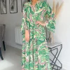 Best deal 🔔 IKRUSH Eliana Printed Maxi 👗 Dress In Green 🥰 -Alie Street Shop image download 80