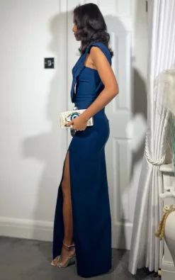 Promo 👏 Vesper247 Vesper Marni Navy One Shoulder Maxi 👗 Dress 🥰 -Alie Street Shop marni navy 3