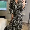 Promo 🔥 LOVE SUNSHINE Zebra Print Shirred Wasit Midmaxi 👗 Dress 🤩 -Alie Street Shop sasha lovesunshine 13.10.2253