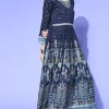 New ⭐ Nesavaali Navy Blue & Fusion Occasion Print Maxi 👗 Dress 🌟 -Alie Street Shop unnamed file 100