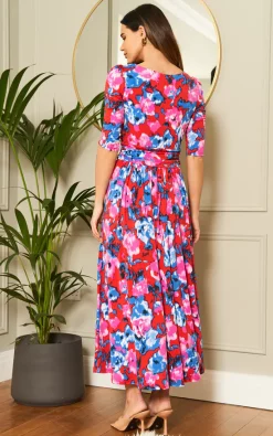 Promo 😉 Jolie Moi Dorothy Abstract Floral Print 👗 Dress, Red Abstract 🥰 -Alie Street Shop unnamed file 1017