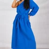 Discount 👏 Boutique Store Blue Cheesecloth One Shoulder Side Pockets Maxi 👗 Dress 🎁 -Alie Street Shop unnamed file 104