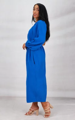 Discount 👏 Boutique Store Blue Cheesecloth One Shoulder Side Pockets Maxi 👗 Dress 🎁 -Alie Street Shop unnamed file 107