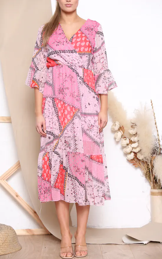 Flash Sale π₯° Lucy Sparks Pink Patterned V Neck Midi π Dress β 6 Flash Sale π₯° Lucy Sparks Pink Patterned V Neck Midi π Dress β - Image 4