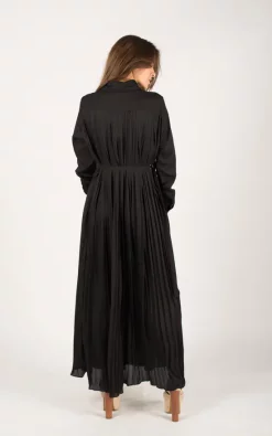 Best Pirce 👍 CY Boutique Long Sleeve Pleated Maxi 👗 Dress With Collar In Black 💯 -Alie Street Shop unnamed file 1108