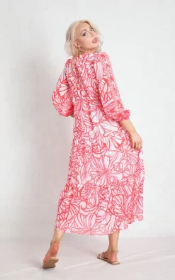 Buy ⭐ Boutique Store Pink Floral V Neck Tiered Maxi 👗 Dress ✔️ -Alie Street Shop unnamed file 1114