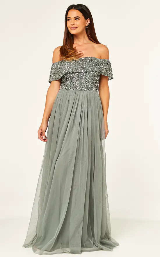 Best reviews of π Maya Deluxe Misty Green Bardot Embellished Bridesmaid Maxi π Dress π€© 4 Best reviews of π Maya Deluxe Misty Green Bardot Embellished Bridesmaid Maxi π Dress π€© - Image 2