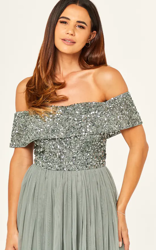 Best reviews of π Maya Deluxe Misty Green Bardot Embellished Bridesmaid Maxi π Dress π€© 5 Best reviews of π Maya Deluxe Misty Green Bardot Embellished Bridesmaid Maxi π Dress π€© - Image 3