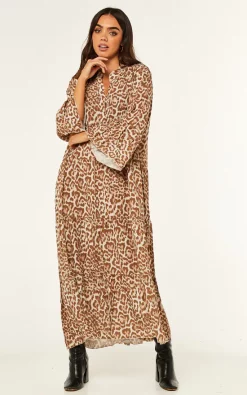 Cheap ⭐ Blue Vanilla Millie Leopard Print Maxi Smock 👗 Dress In Camel ⭐ -Alie Street Shop unnamed file 1172