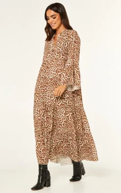Cheap ⭐ Blue Vanilla Millie Leopard Print Maxi Smock 👗 Dress In Camel ⭐ -Alie Street Shop unnamed file 1173