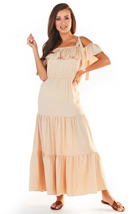 Buy π AWAMA Maxi Flared βοΈ Summer π Dress On Straps In Beige π 3 Buy π AWAMA Maxi Flared βοΈ Summer π Dress On Straps In Beige π