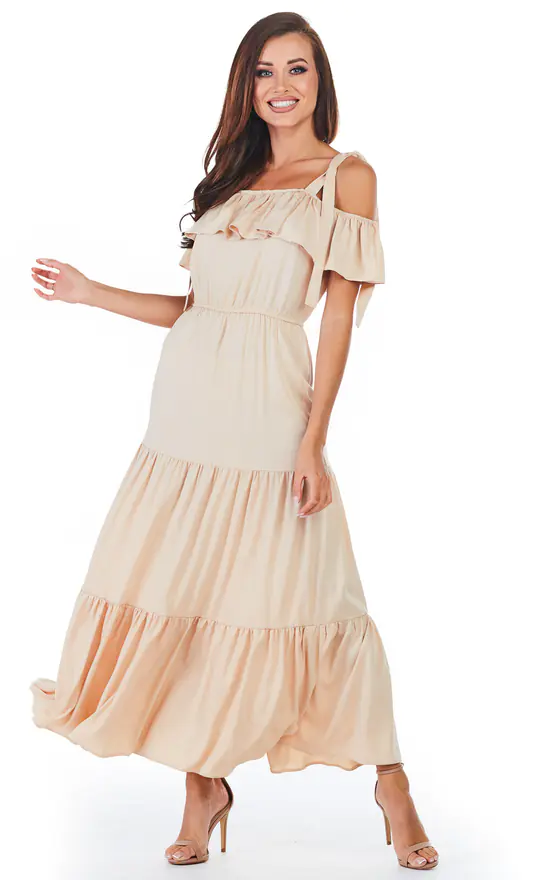 Buy π AWAMA Maxi Flared βοΈ Summer π Dress On Straps In Beige π 4 Buy π AWAMA Maxi Flared βοΈ Summer π Dress On Straps In Beige π - Image 2