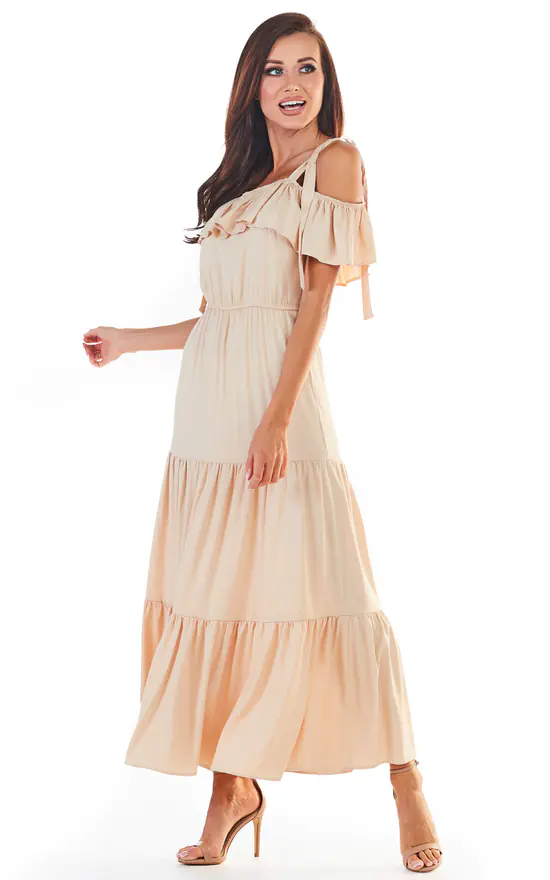 Buy π AWAMA Maxi Flared βοΈ Summer π Dress On Straps In Beige π 5 Buy π AWAMA Maxi Flared βοΈ Summer π Dress On Straps In Beige π - Image 3