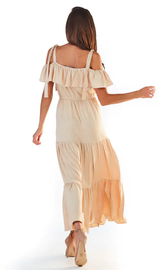 Buy π AWAMA Maxi Flared βοΈ Summer π Dress On Straps In Beige π 6 Buy π AWAMA Maxi Flared βοΈ Summer π Dress On Straps In Beige π - Image 4