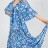 Flash Sale 🔔 Boutique Store Blue Printed Tiered V Neck Maxi 👗 Dress 👏 -Alie Street Shop unnamed file 1191