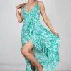 Best reviews of 🛒 Boutique Store Green Printed Wrap Maxi 👗 Dress ⌛