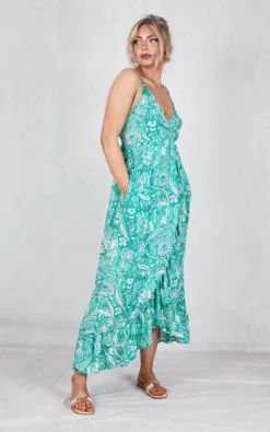 Best reviews of 🛒 Boutique Store Green Printed Wrap Maxi 👗 Dress ⌛ -Alie Street Shop unnamed file 1205