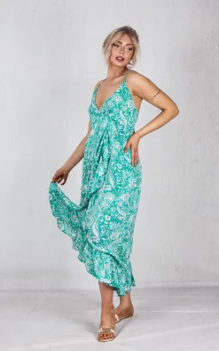 Best reviews of 🛒 Boutique Store Green Printed Wrap Maxi 👗 Dress ⌛ -Alie Street Shop unnamed file 1206