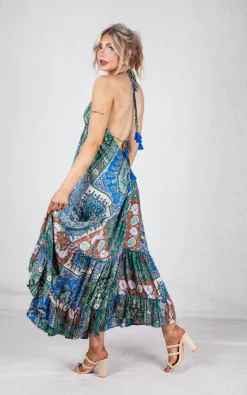 Best Sale 🔥 Boutique Store Green Multicolour Halterneck Backless Maxi 👗 Dress 🎁 -Alie Street Shop unnamed file 1208