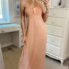 Cheapest 🧨 CY Boutique Bandeau Strapless Jersey Maxi 👗 Dress In Nude 🧨