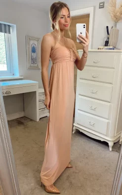 Cheapest 🧨 CY Boutique Bandeau Strapless Jersey Maxi 👗 Dress In Nude 🧨 -Alie Street Shop unnamed file 1221